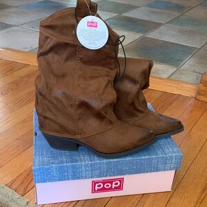 Pop Chestnut Brown Slouch Boots